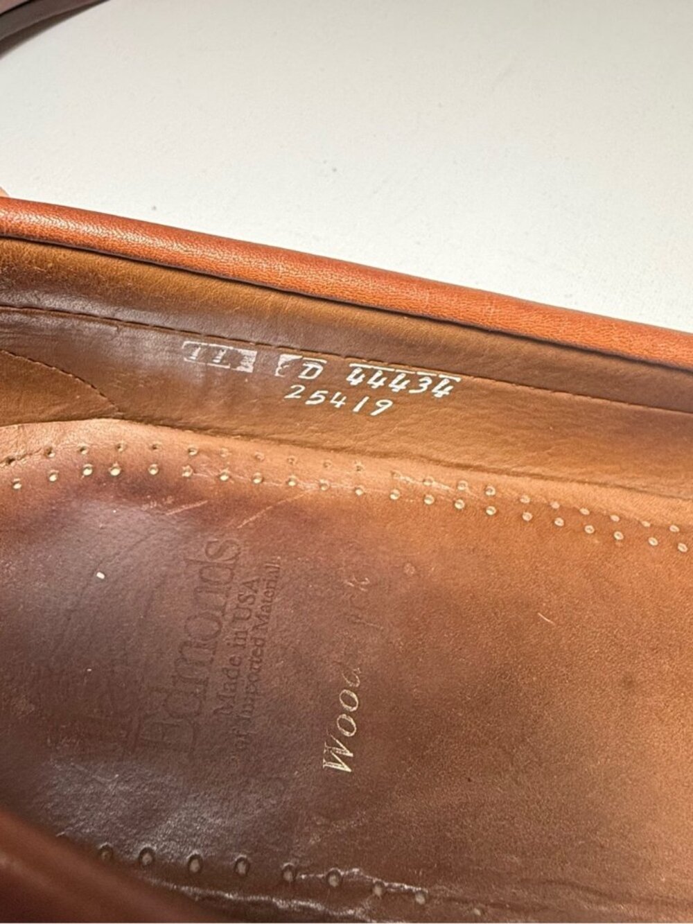 Allen Edmonds Woodstock Mens 11 D Brown Leather Kiltie Braided Penny Loafers USA - Picture 7 of 7